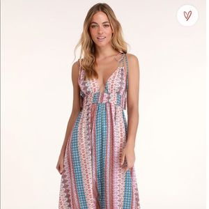 Lulu’s Maxin' Relaxin' Multi Print Maxi Dress